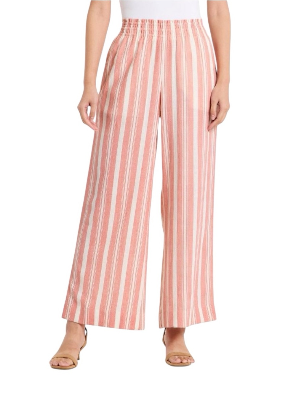 A New Day High Rise Linen Blend Pull-On Pants Sz XXL Long NWT